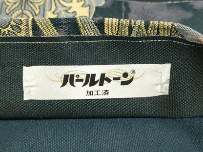 平和屋着物●山喜織物謹製 萬葉 紹巴 全通柄袋帯 草花文 正絹 逸品 AAAQ7847wj