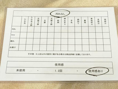 平和屋着物◎全通柄袋帯 重ね山文 金通し地 正絹 逸品 AAAR1692sx