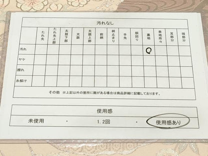 平和屋着物◎六通柄袋帯 唐織 道長流水花文 銀糸 正絹 逸品 AAAR1741sx
