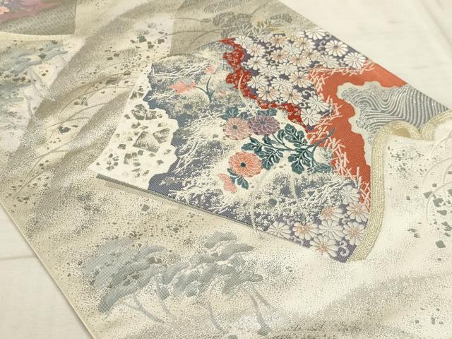平和屋着物◎六通柄袋帯 唐織 雅野 巧芸箔 正絹 逸品 AAAR1892sx