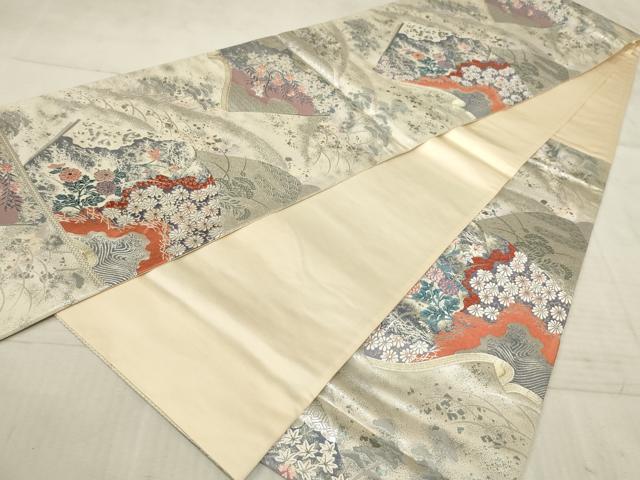 平和屋着物◎六通柄袋帯 唐織 雅野 巧芸箔 正絹 逸品 AAAR1892sx