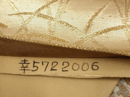 平和屋着物◎六通柄袋帯 唐織 地紙吉祥花文 金糸 正絹 逸品 AAAR2679st