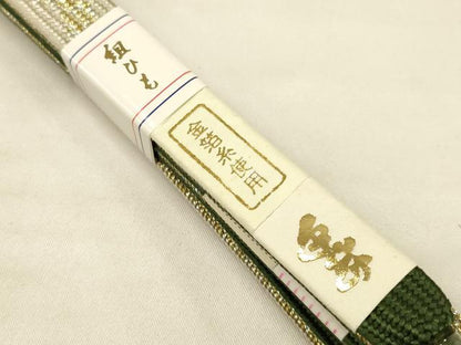 平和屋着物●和装小物 帯締め・帯揚げセット 道長文様 高麗組 綾出し 暈し染め 金銀糸 金箔糸使用 逸品 未使用 AAAR3077ay