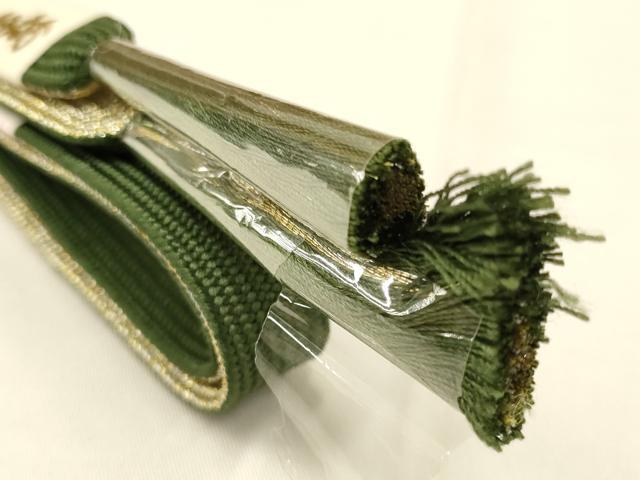平和屋着物●和装小物 帯締め・帯揚げセット 道長文様 高麗組 綾出し 暈し染め 金銀糸 金箔糸使用 逸品 未使用 AAAR3077ay