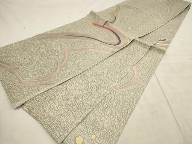 平和屋着物●六通柄袋帯　抽象文　金糸　正絹　逸品　AAAR4322wj