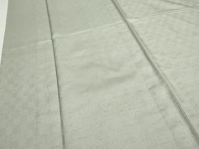 平和屋着物▽ざざんざ織　伊兵衛織　単衣　入子菱　蕎麦切色　正絹　逸品　AAAR5006cs