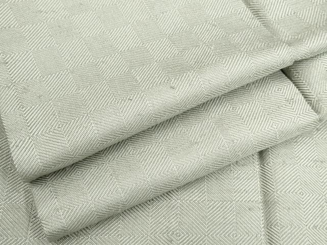 平和屋着物▽ざざんざ織　伊兵衛織　単衣　入子菱　蕎麦切色　正絹　逸品　AAAR5006cs