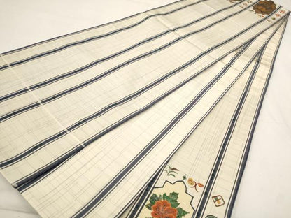 平和屋着物◎六通太鼓柄袋帯　花間道　正絹　逸品　AAAR5073st