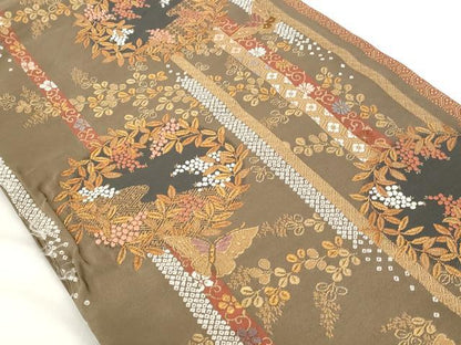 平和屋着物◎六通柄袋帯　唐織　南天文　金糸　正絹　逸品　AAAR5147st