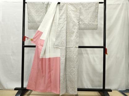 平和屋着物■本場大島紬　幾何学文様　西武百貨店扱い　正絹　逸品　AAAR5269ru