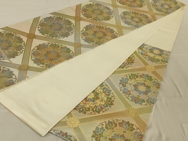 平和屋着物◎六通柄袋帯　天井花文　金糸　正絹　逸品　AAAR6148ou