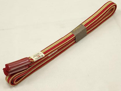 平和屋着物●和装小物 上質な帯締め 京くみひも 金糸 撚り房 逸品 未使用 AAAR6692ay