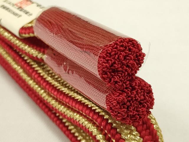 平和屋着物●和装小物 上質な帯締め 京くみひも 金糸 撚り房 逸品 未使用 AAAR6692ay