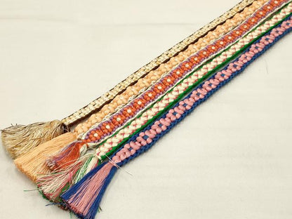 平和屋着物●和装小物 上質な帯締め5本セット 小桜組 金糸 逸品 AAAR6748ay