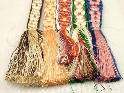 平和屋着物●和装小物 上質な帯締め5本セット 小桜組 金糸 逸品 AAAR6748ay