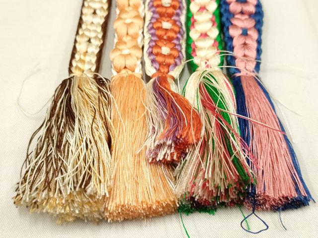 平和屋着物●和装小物 上質な帯締め5本セット 小桜組 金糸 逸品 AAAR6748ay