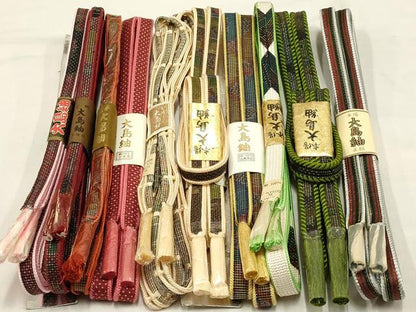 平和屋着物●和装小物　上質な帯締め10本セット　本場大島紬　逸品　全て未使用　AAAR6767ay