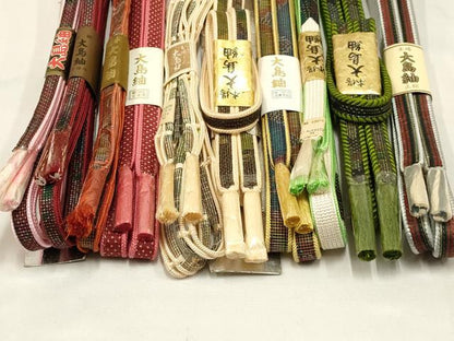 平和屋着物●和装小物　上質な帯締め10本セット　本場大島紬　逸品　全て未使用　AAAR6767ay