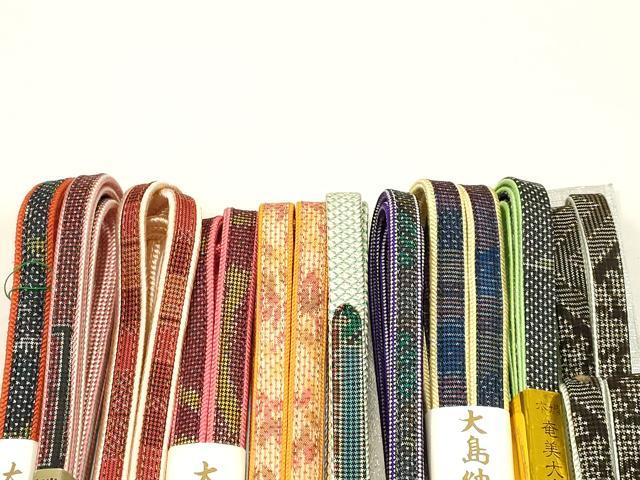 平和屋着物●和装小物　上質な帯締め10本セット　本場大島紬　逸品　全て未使用　AAAR6769ay
