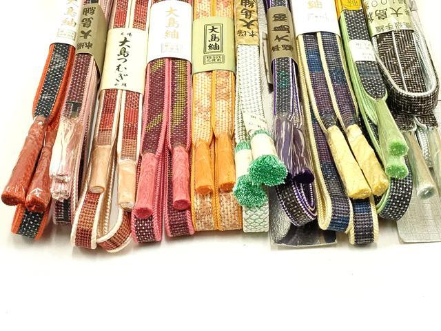 平和屋着物●和装小物　上質な帯締め10本セット　本場大島紬　逸品　全て未使用　AAAR6769ay