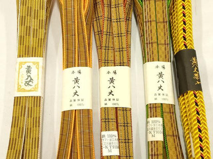 平和屋着物●和装小物 上質な帯締め5本セット 超希少 本場黄八丈 東京都無形文化財 山下めゆ 逸品 全て未使用 AAAR6771ay