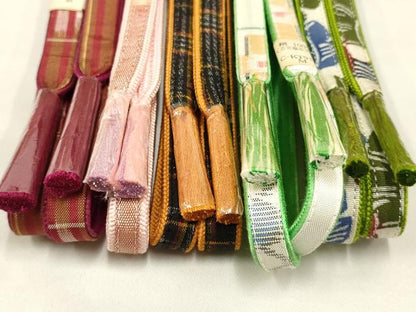 平和屋着物●和装小物 上質な帯締め5本セット 本場琉球絣 紅型 逸品 全て未使用 AAAR6773ay