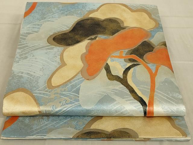 平和屋着物◎六通柄袋帯　作家物　立波松文　金彩　引箔　正絹　逸品　AAAR6823ou
