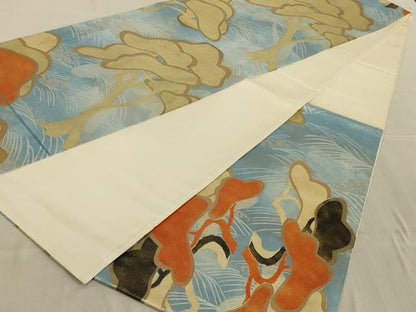 平和屋着物◎六通柄袋帯　作家物　立波松文　金彩　引箔　正絹　逸品　AAAR6823ou