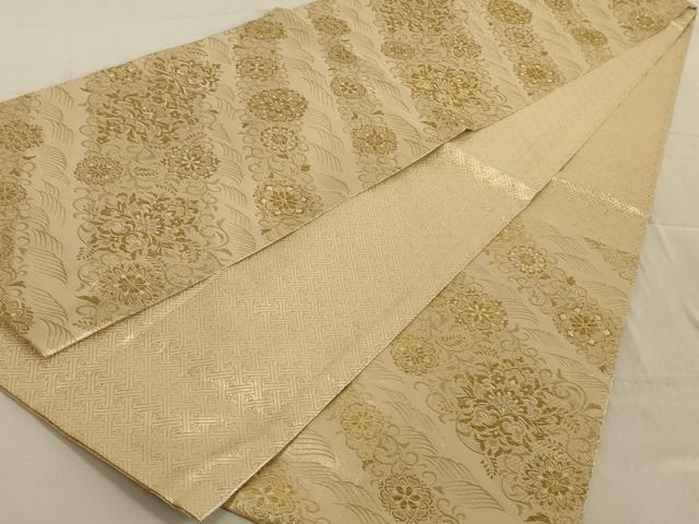 平和屋着物◎佐賀錦　六通柄袋帯　正倉院花文　金糸　正絹　逸品　AAAR6840ou
