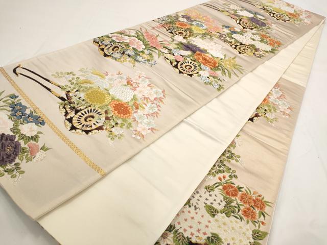 平和屋着物◎六通柄袋帯　唐織　花車文　金銀糸　正絹　逸品　AAAR7265st