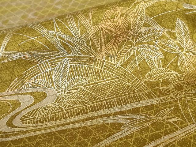 平和屋着物■訪問着　刺繍　流水籬草花文　暈し染め　金銀彩　正絹　逸品　AAAR7345br