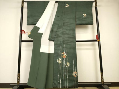 平和屋着物■訪問着　枝梅花丸文　金彩　正絹　逸品　AAAR7354br