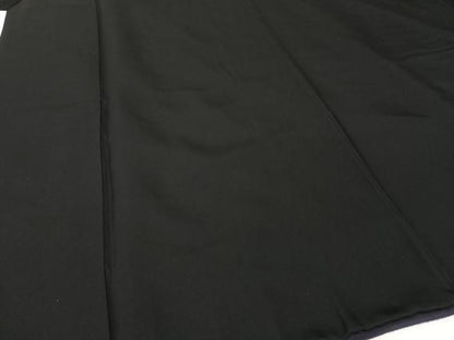 平和屋着物●男性　黒紋付　羽織セット　正絹　逸品　AAAQ0673np