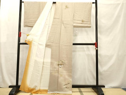 平和屋着物■訪問着　地紙花文　鳥　暈し染め　金彩　正絹　逸品　AAAR7560fy