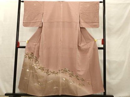 平和屋着物■訪問着　流水文　鶴　金彩　正絹　逸品　AAAR7564fy