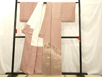 平和屋着物■訪問着　流水文　鶴　金彩　正絹　逸品　AAAR7564fy