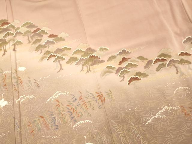 平和屋着物■訪問着　流水文　鶴　金彩　正絹　逸品　AAAR7564fy