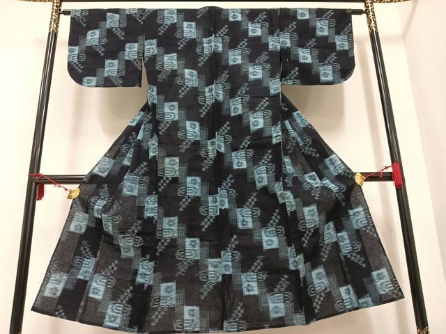平和屋着物●久留米絣 単衣 綿 逸品 AAAR7676ph