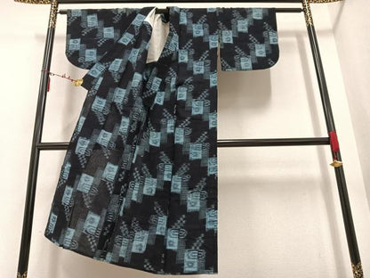 平和屋着物●久留米絣　単衣　綿　逸品　AAAR7676ph
