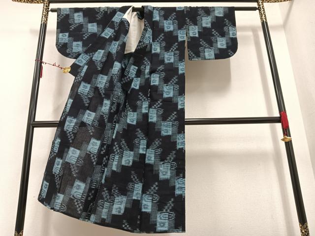 平和屋着物●久留米絣 単衣 綿 逸品 AAAR7676ph