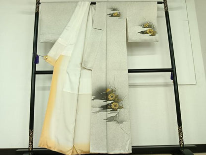 平和屋着物■訪問着　流水花文　蛍　金彩　正絹　逸品　AAAR7774jh