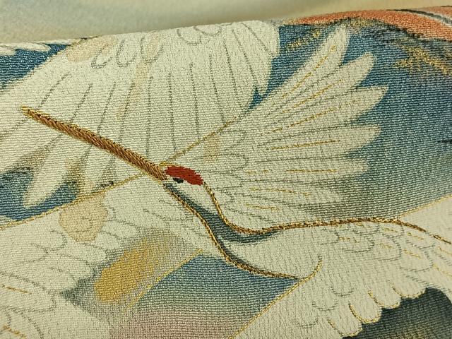 平和屋着物■豪華黒留袖　作家物　駒刺繍　舞鶴文　金彩　正絹　逸品　AAAR7778jh