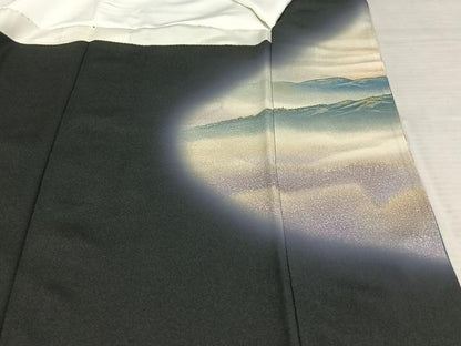平和屋着物■豪華黒留袖　作家物　駒刺繍　舞鶴文　金彩　正絹　逸品　AAAR7778jh