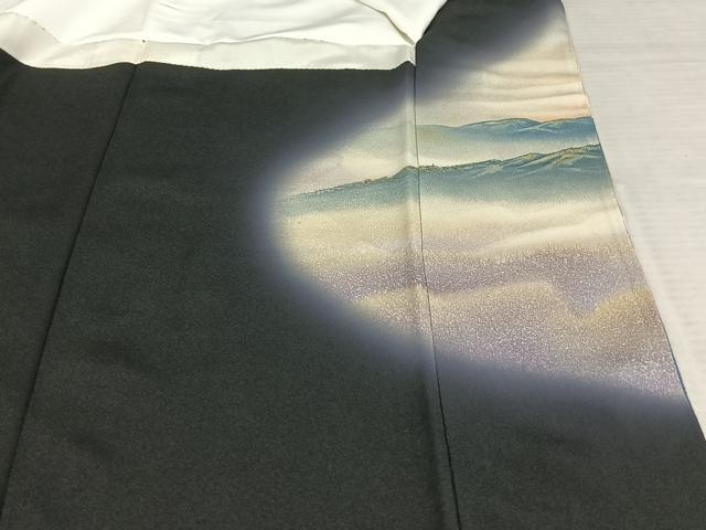 平和屋着物■豪華黒留袖　作家物　駒刺繍　舞鶴文　金彩　正絹　逸品　AAAR7778jh