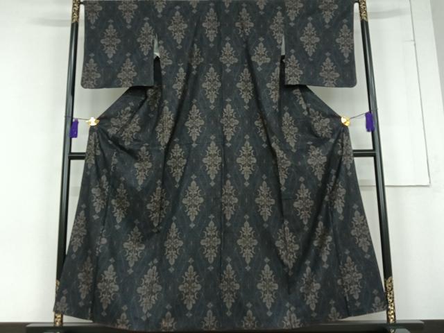 平和屋着物■本場大島紬　更紗花文　正絹　逸品　AAAR7780jh