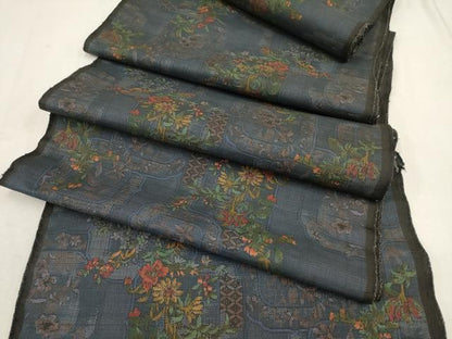 平和屋着物●都喜ヱ門 本場大島紬 反物 着尺 9マルキ 手織 草花文 藤絹織物謹製 上代138万 正絹 逸品 未使用 AAAR7851uw