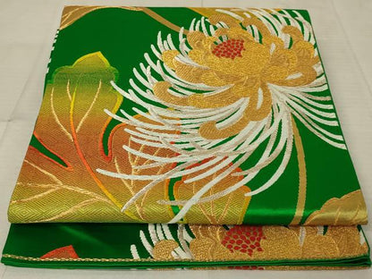 平和屋着物◎西陣 六通柄袋帯 唐織 乱菊 金銀糸 証紙付き 正絹 逸品 AAAR8028ou