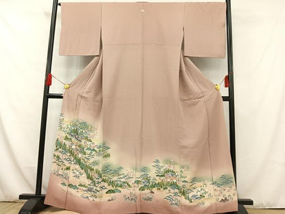 平和屋着物■豪華色留袖 風景文 ときがら茶色 暈し染め 正絹 逸品 AAAR8137jh