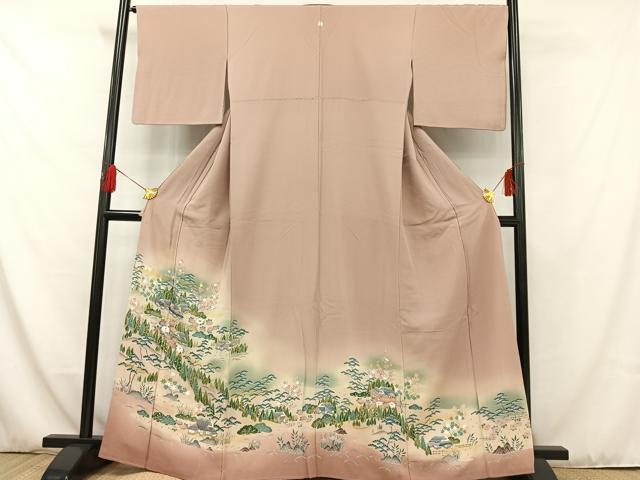 平和屋着物■豪華色留袖 風景文 ときがら茶色 暈し染め 正絹 逸品 AAAR8137jh