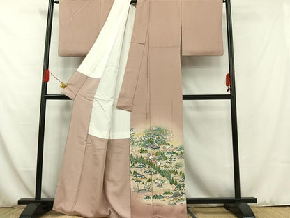 平和屋着物■豪華色留袖 風景文 ときがら茶色 暈し染め 正絹 逸品 AAAR8137jh